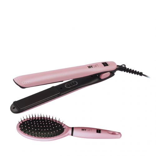 My Gift kit hair straightener and brush pink